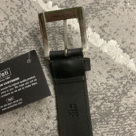 Yeti NIB Black Genuine Leather Belt - Picture 5 of 11